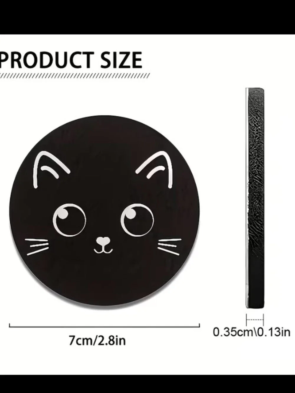 Cat Decor Car Coaster 2pc Set New